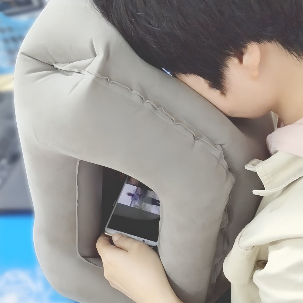 Chin Support Inflatable Travel Neck Pillow Office Nap Rest