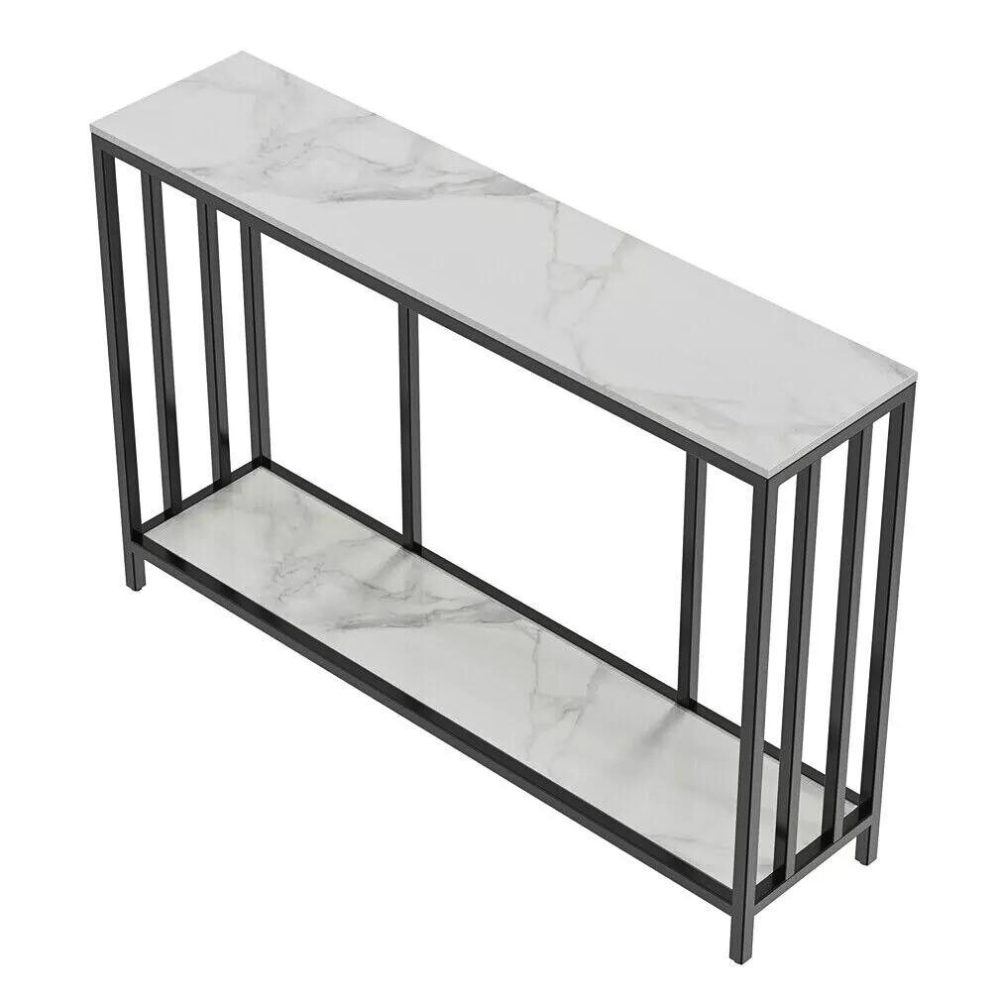 47.2 Console Table Sintered Stone Entryway With Metal Base