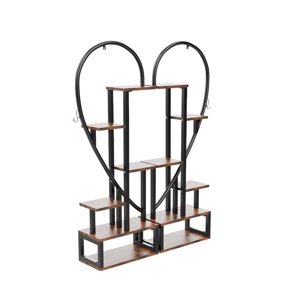 6 Tier Metal Plant Shelf Heart Shape Ladder Stands