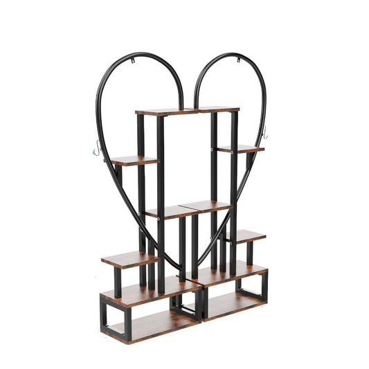6 Tier Metal Plant Shelf Heart Shape Ladder Stands
