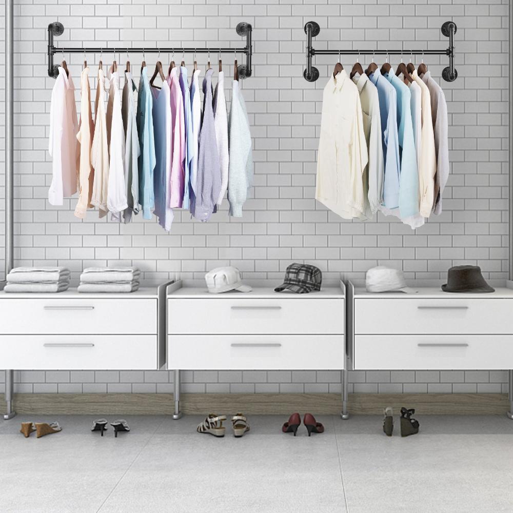 Pipe Clothes Rack Wall Mounted Detachable Garment