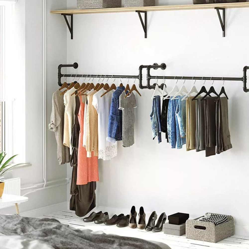 Pipe Clothes Rack Wall Mounted Detachable Garment