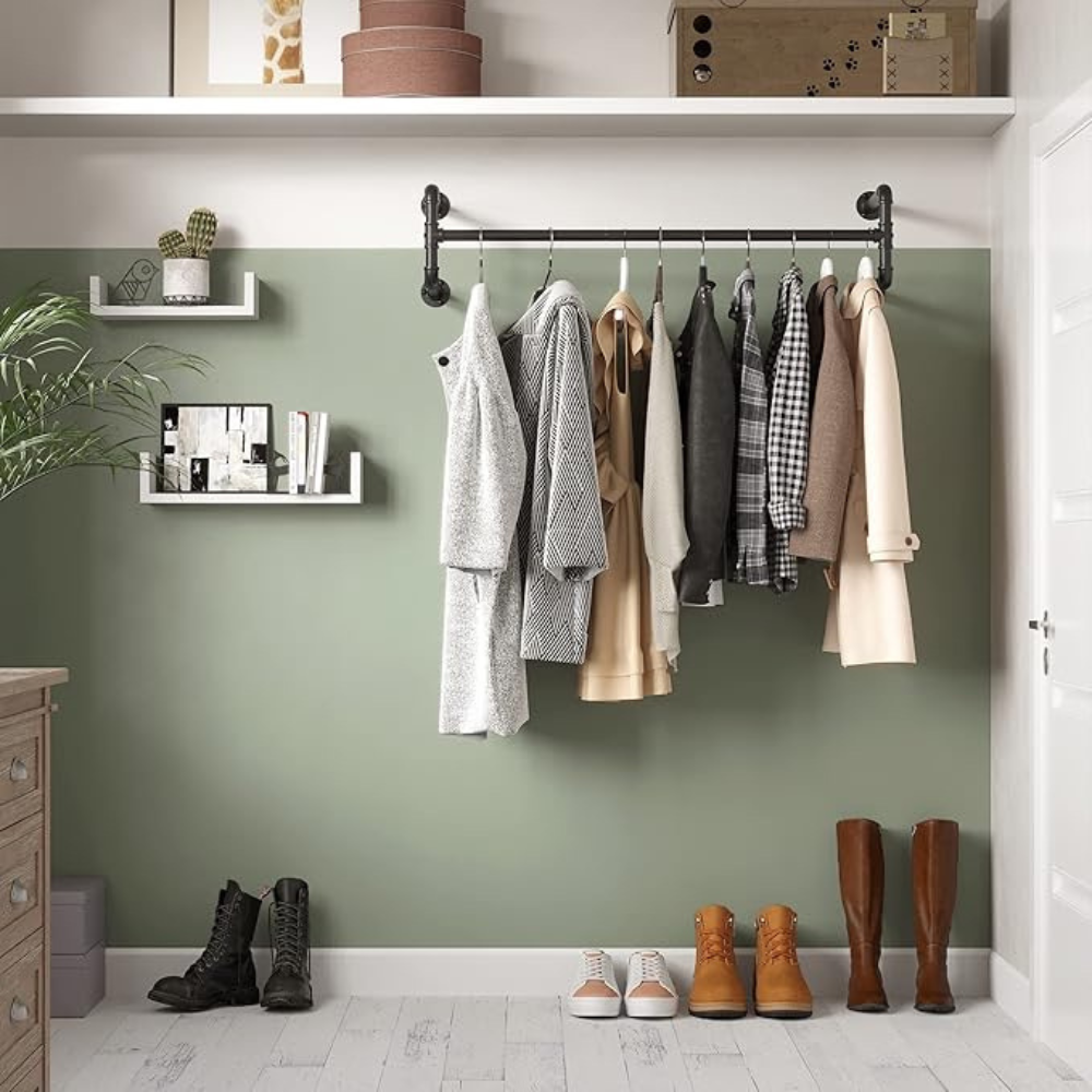 Pipe Clothes Rack Wall Mounted Detachable Garment