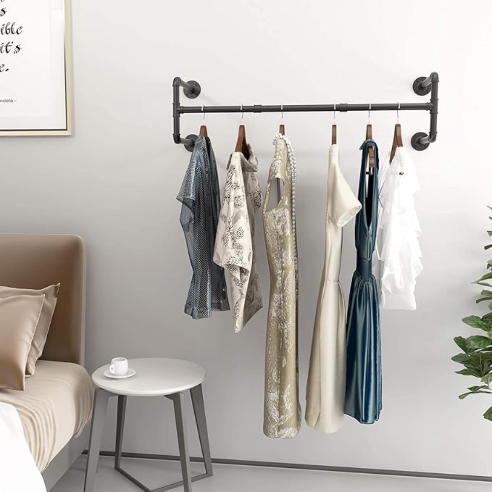 Pipe Clothes Rack Wall Mounted Detachable Garment