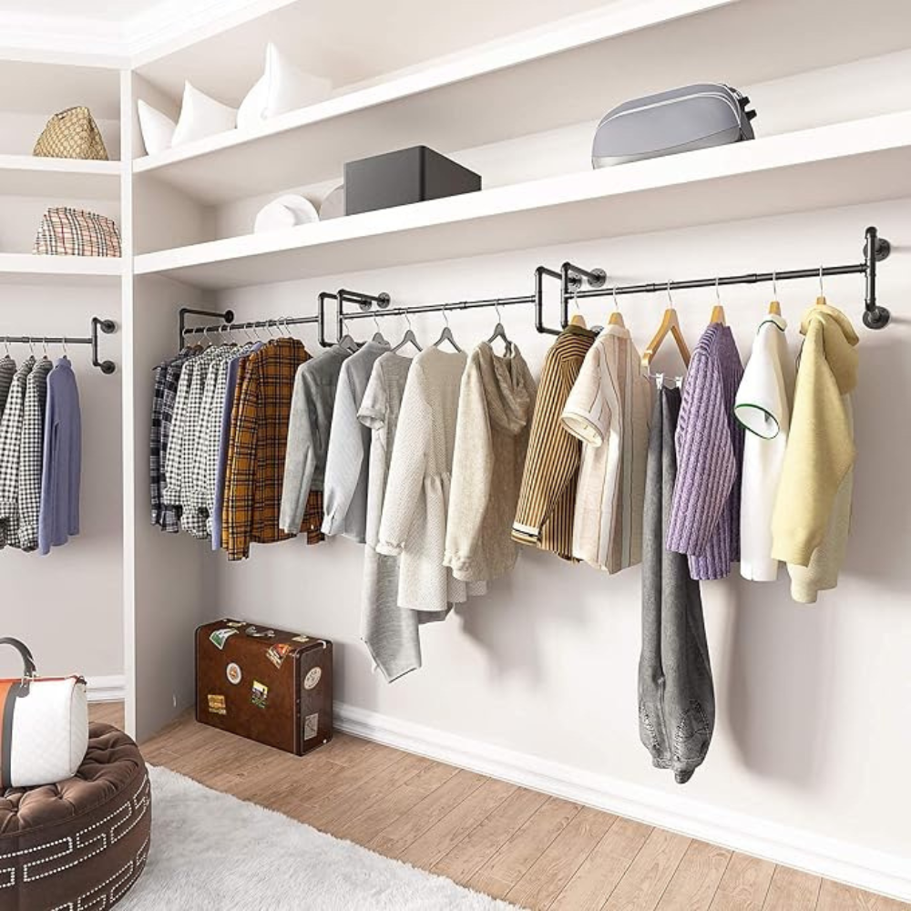 Pipe Clothes Rack Wall Mounted Detachable Garment