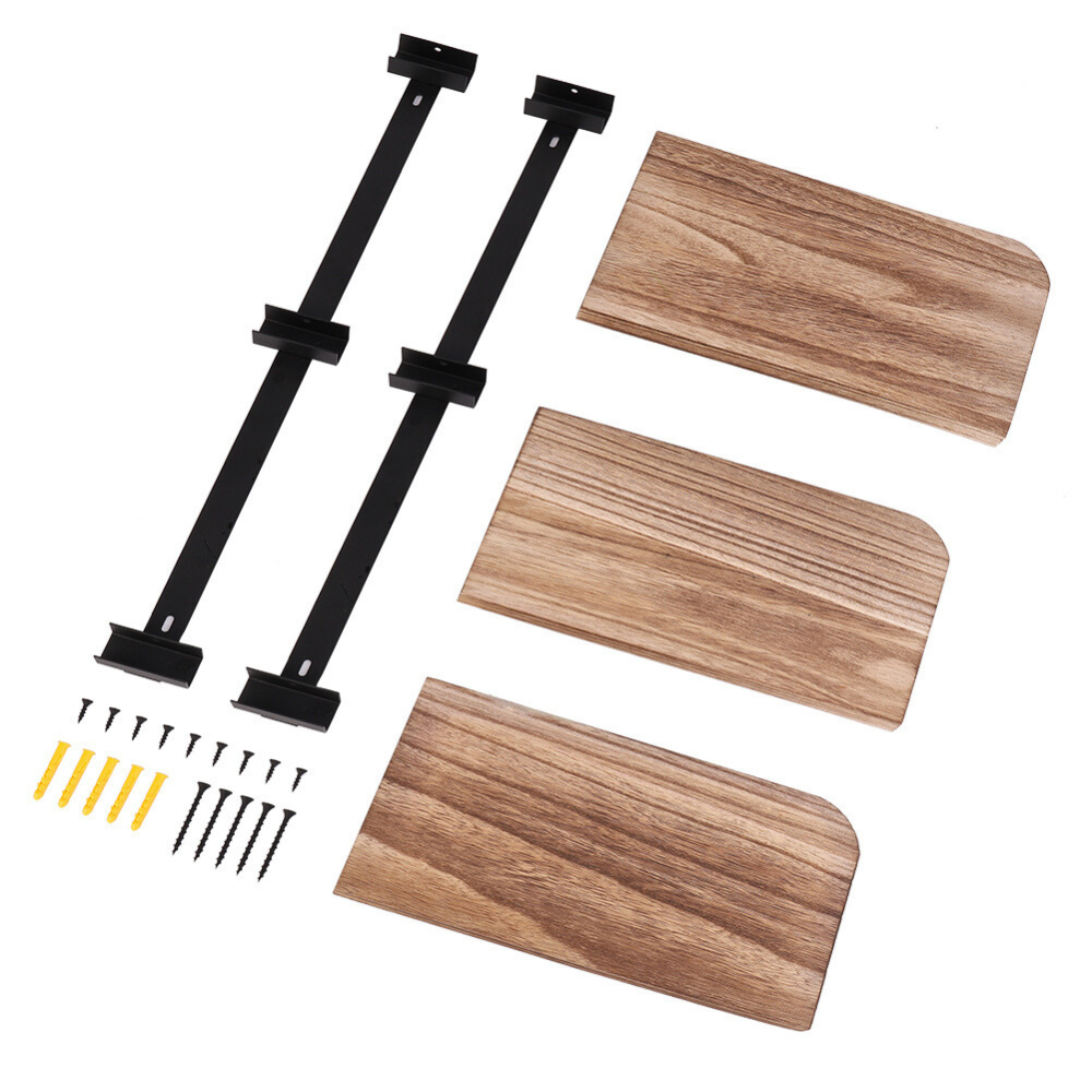 Rustic Wood Shelf Wall Mount Corner Rack