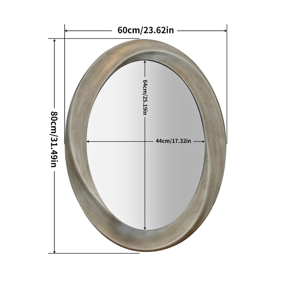Swirl Style Oval Antique Gold Hanging Mirror