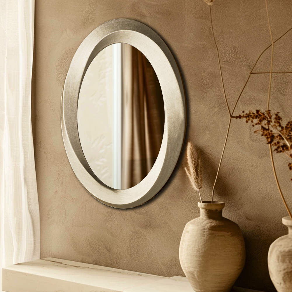 Swirl Style Oval Antique Gold Hanging Mirror