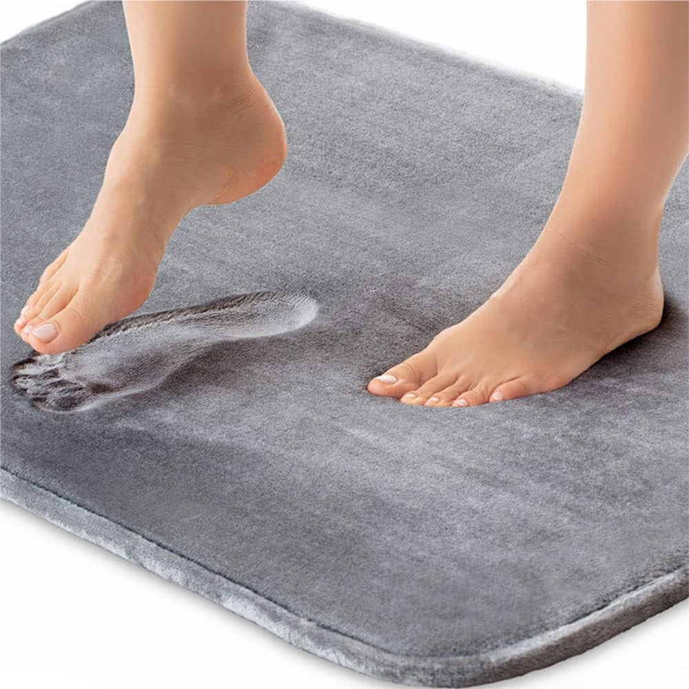 Comfeya Thick Memory Foam Bath Mat Soft And Absorbent Velvet With Durable Dots On Bottom Machine Washable Shower Floor R