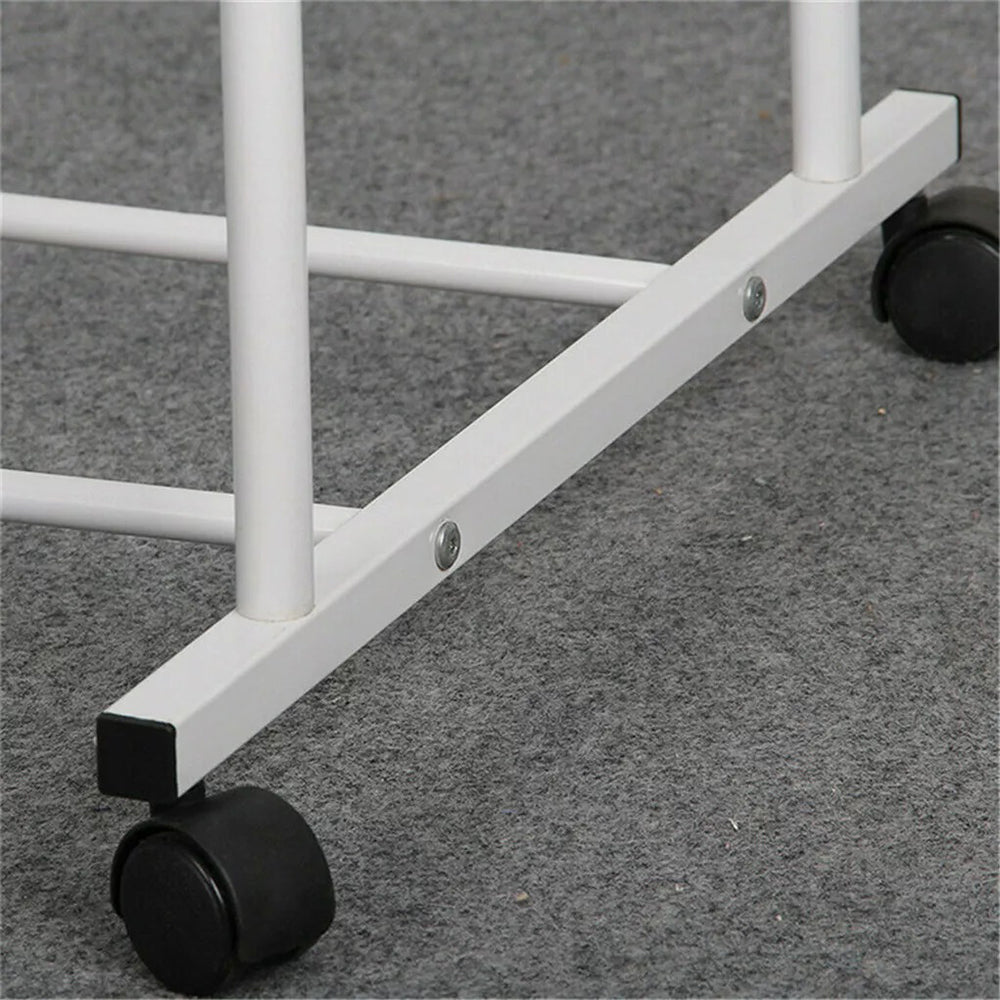 1.5M Clothes Rack Double Rail Rolling Stand Shoes Storage Shelf