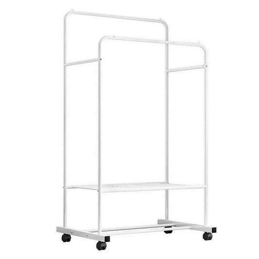 1.5M Clothes Rack Double Rail Rolling Stand Shoes Storage Shelf