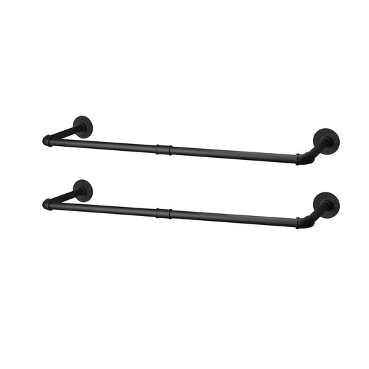 Pack Of 2 Wall Mounted Iron Pipe Clothes Rail Rack