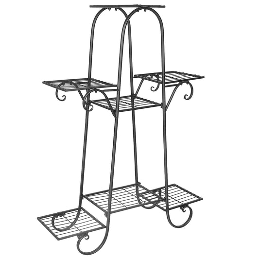 7 Tier Metal Plant Shelf Stand Multilayer Potted Display Rack Patio