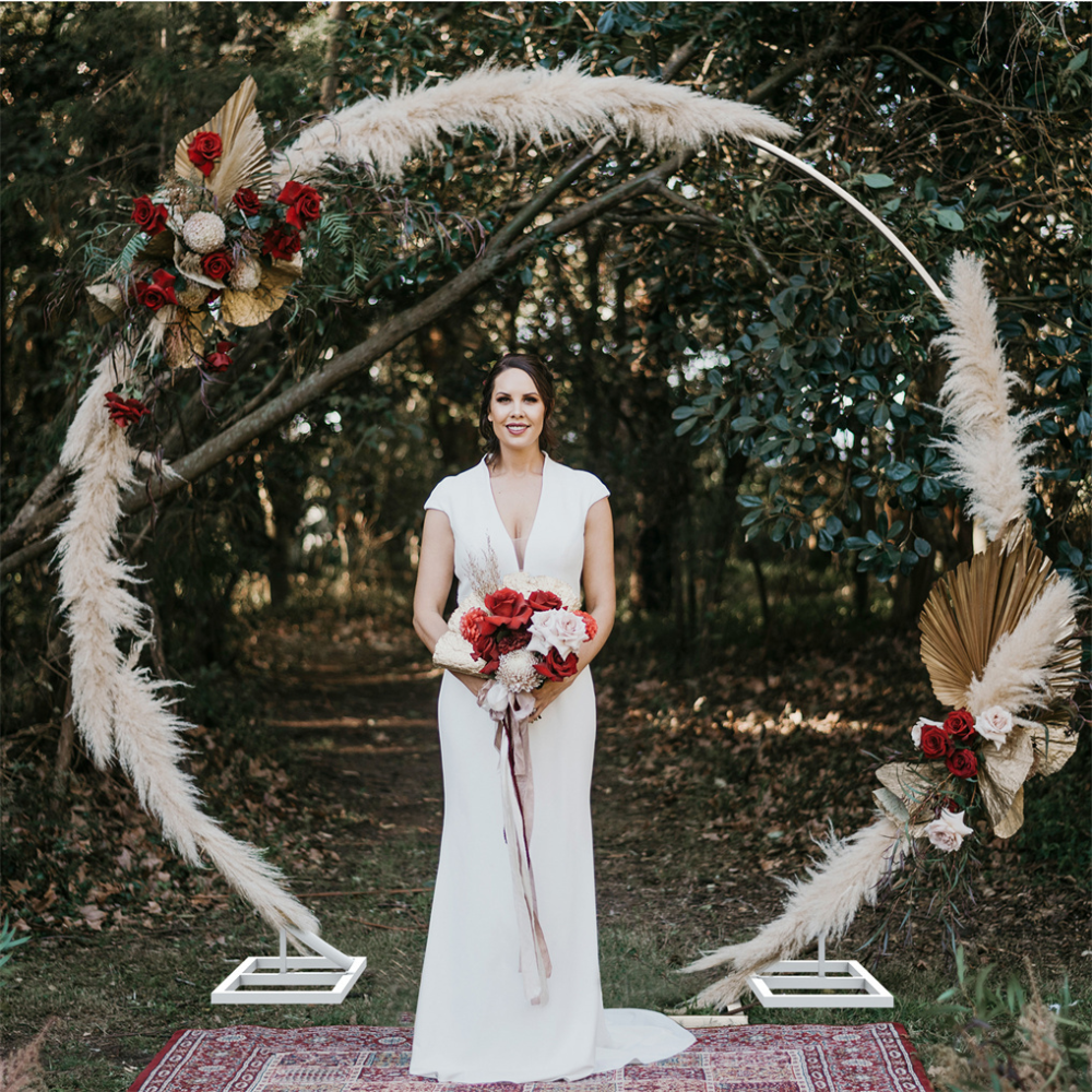 2.1M/2.4M Removable Round Wedding Arch Metal Backdrop Flower Frame