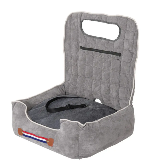 Anti Slip Pet Booster Seat With Storage Pockets And Safety Leash