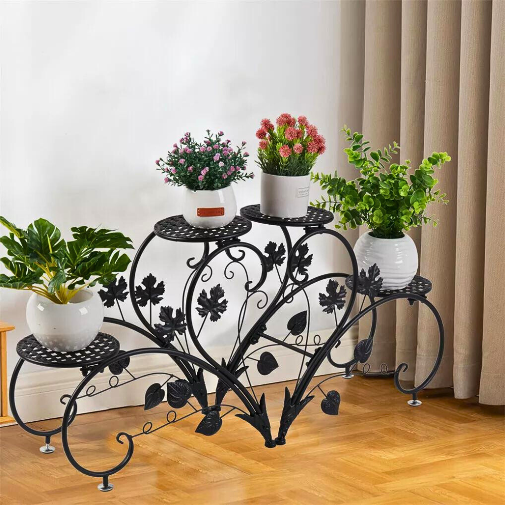 2 Pcs Heart Shape Metal Plant Stand Flower Pot