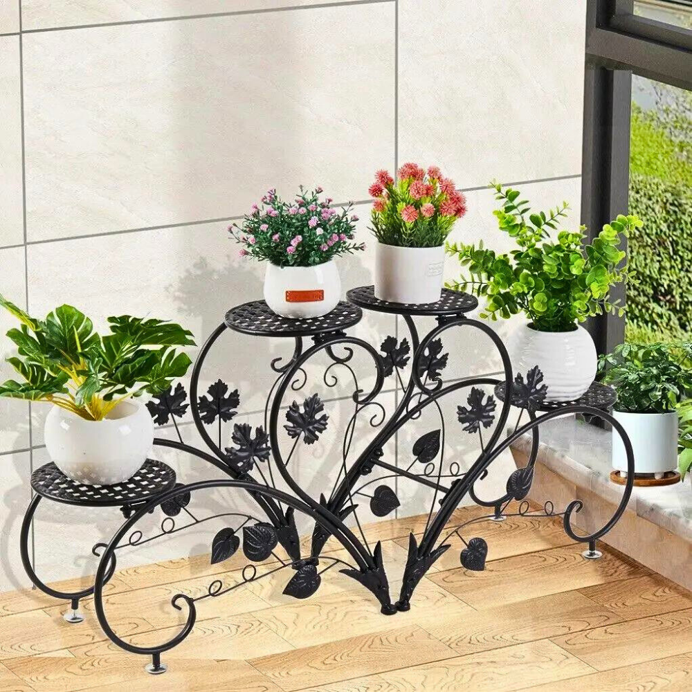 2 Pcs Heart Shape Metal Plant Stand Flower Pot