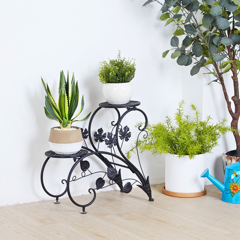 2 Pcs Heart Shape Metal Plant Stand Flower Pot