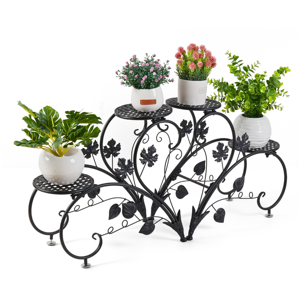 2 Pcs Heart Shape Metal Plant Stand Flower Pot