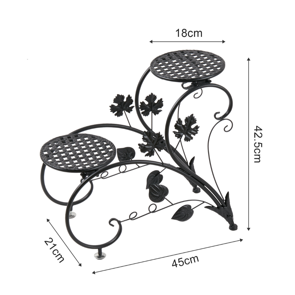 2 Pcs Heart Shape Metal Plant Stand Flower Pot