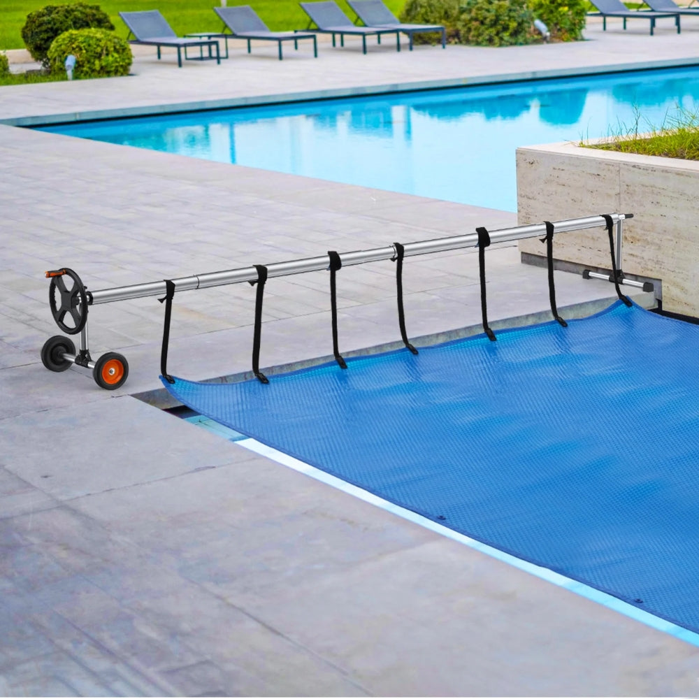 Pool Cover Reel Solar Inground Aluminum Set With Sandbags