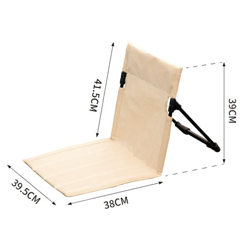 Foldable Camping Chair Outdoor Garden Park Single Lazy Backrest Cushion