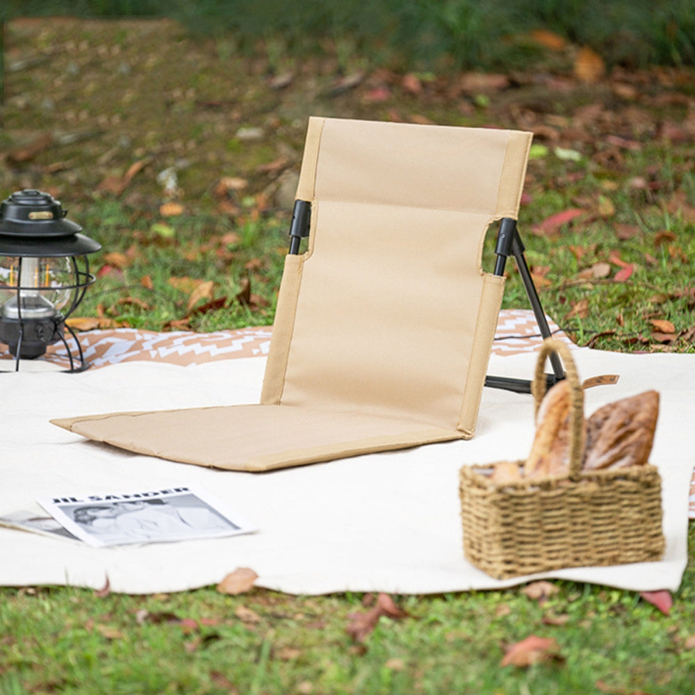 Foldable Camping Chair Outdoor Garden Park Single Lazy Backrest Cushion