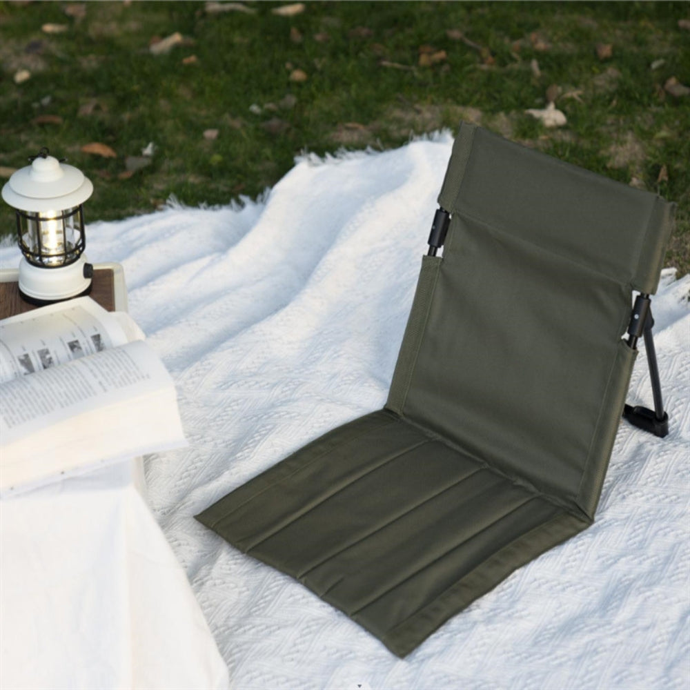 Foldable Camping Chair Outdoor Garden Park Single Lazy Backrest Cushion