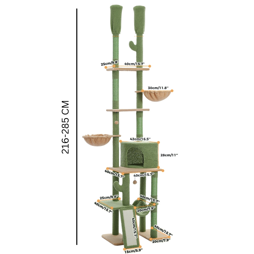 Cactus Cat Tree Floor To Ceiling Tower With Heigh