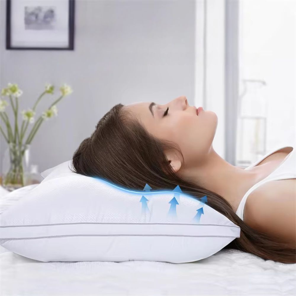 Premium High Resilience Pillows With Breathable Design And Washable Pillowcases