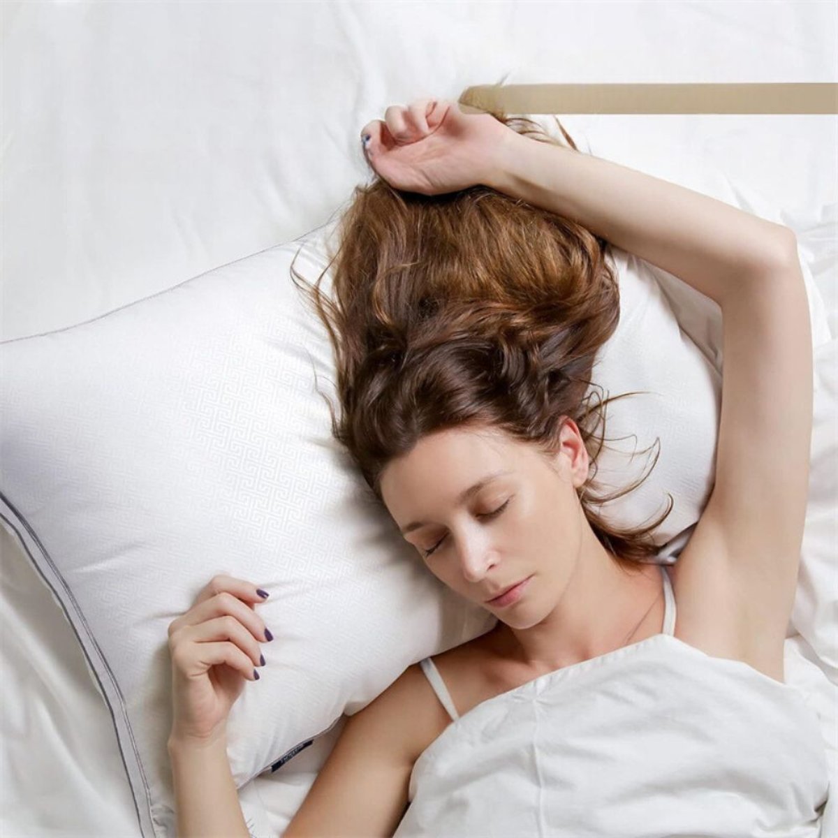 1/2 Pack High Resilience Pillows With Breathable Washable Pillowcases