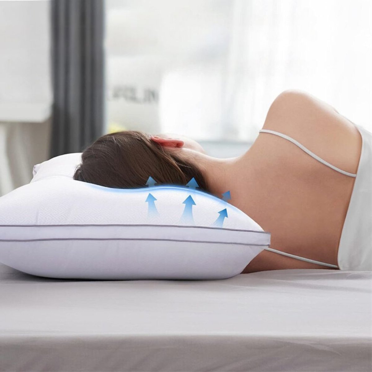 1/2 Pack High Resilience Pillows With Breathable Washable Pillowcases
