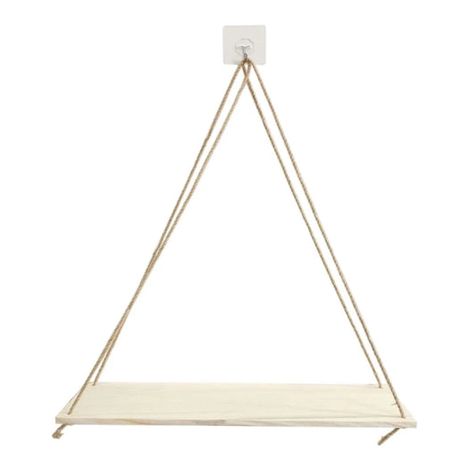 Swing Hanging Hemp Rope Wall Shelve Mounted Floating Plant Flower Pot