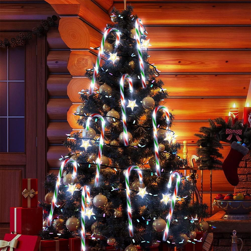 5Pcs Solar Candy Cane Lights Festive Christmas Decor For Gardens Lawns And Landscapes