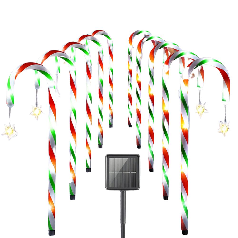 5Pcs Solar Candy Cane Lights Festive Christmas Decor For Gardens Lawns And Landscapes