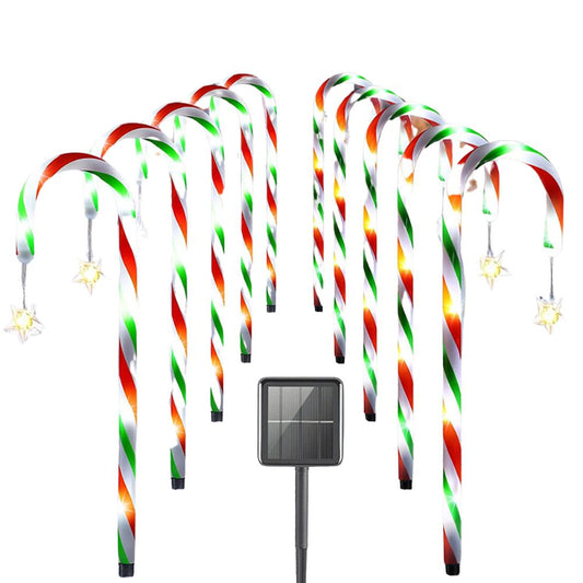 5Pcs Solar Candy Cane Lights Festive Christmas Decor For Gardens Lawns And Landscapes