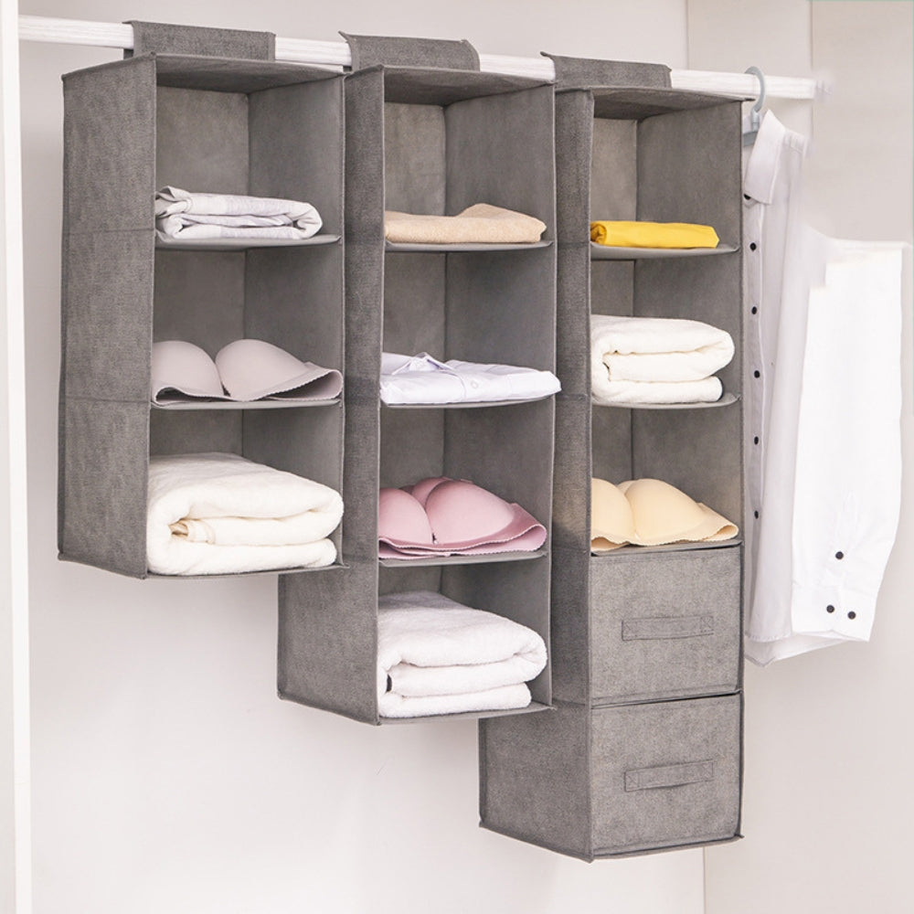 Wardrobe Hanging Storage Bag Interlayer Drawer Type Clothes Hangers Holder Closet Organizer