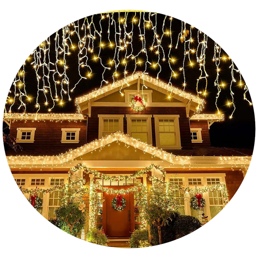 5M 7.5M Solar Curtain String Lights For Festive Outdoor Decor