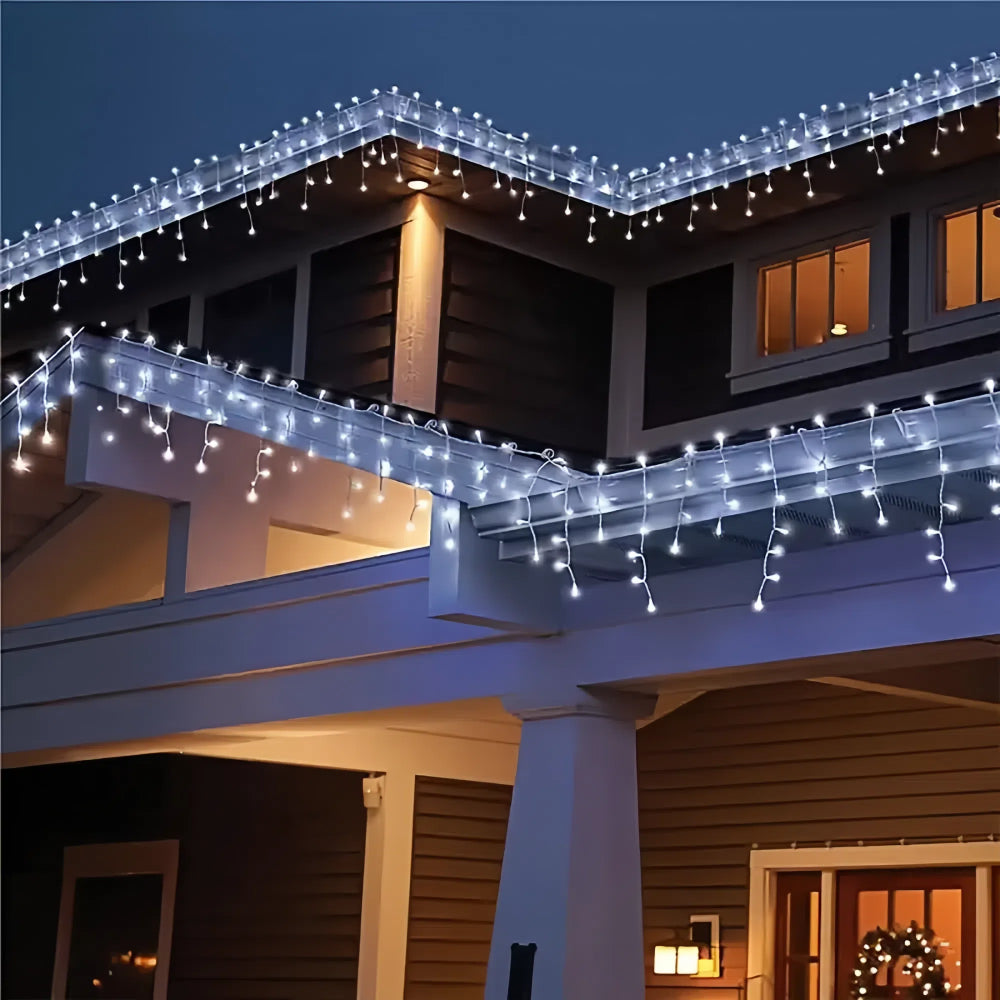 5M 7.5M Solar Curtain String Lights For Festive Outdoor Decor