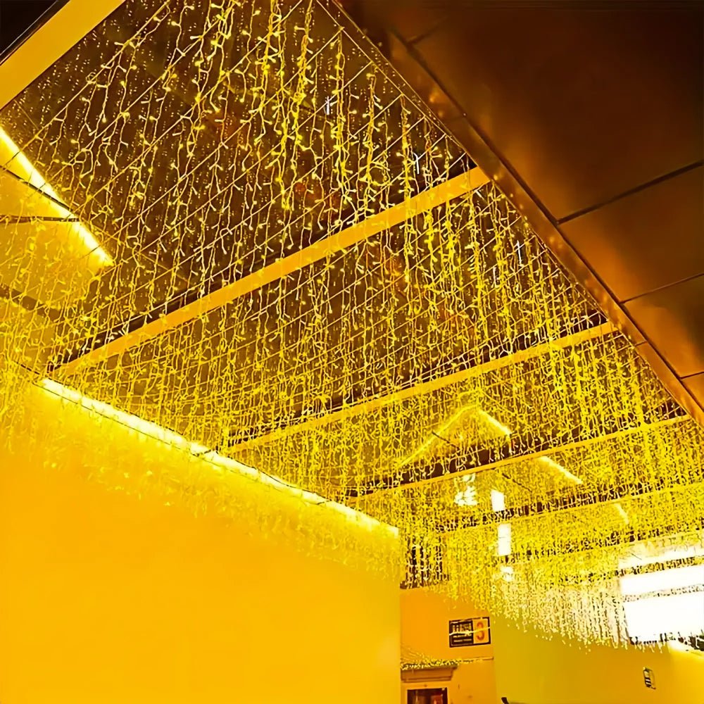 5M 7.5M Solar Curtain String Lights For Festive Outdoor Decor