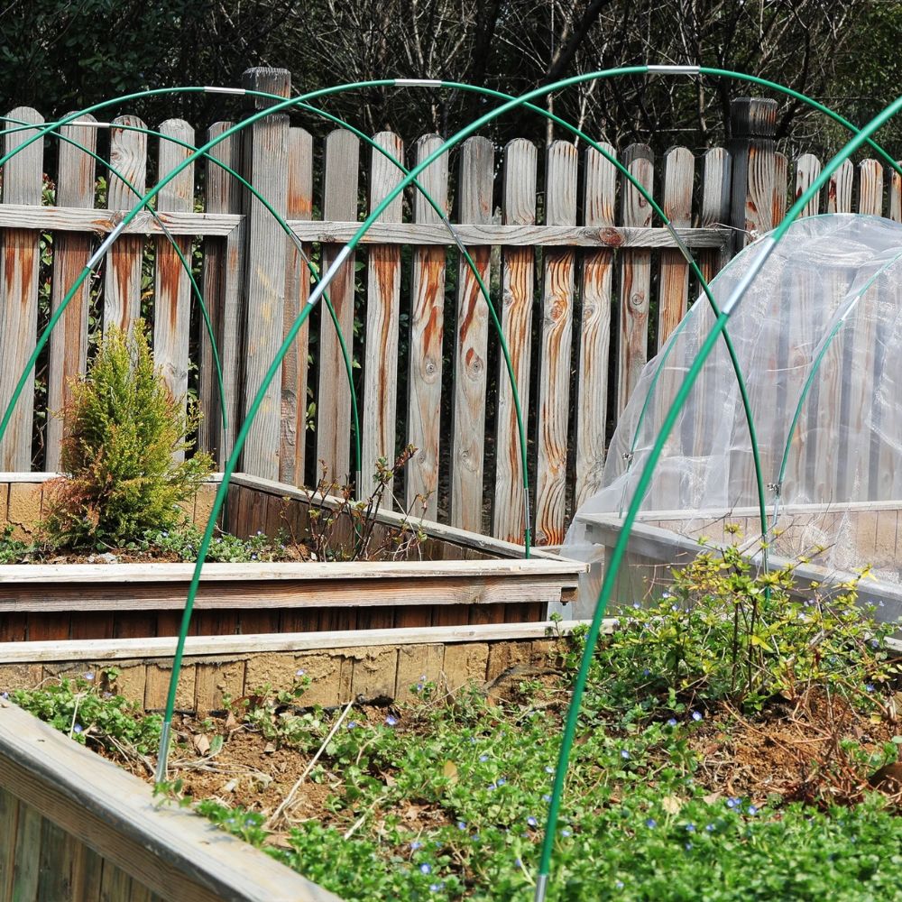 15/36Pcs Greenhouse Hoops Kit With Clips Durable Fiberglass Frame