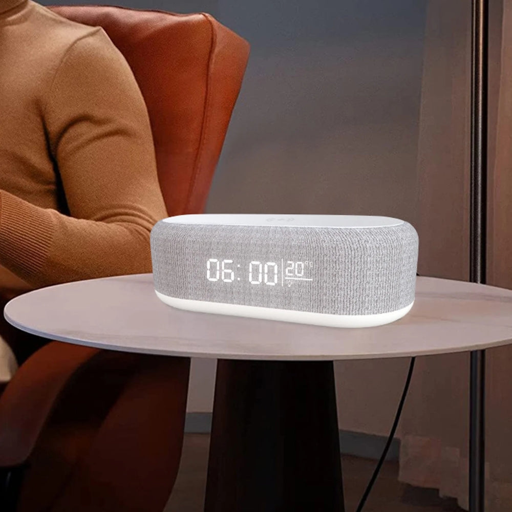Wireless Charging Alarm Clock With Led Display And Night Light