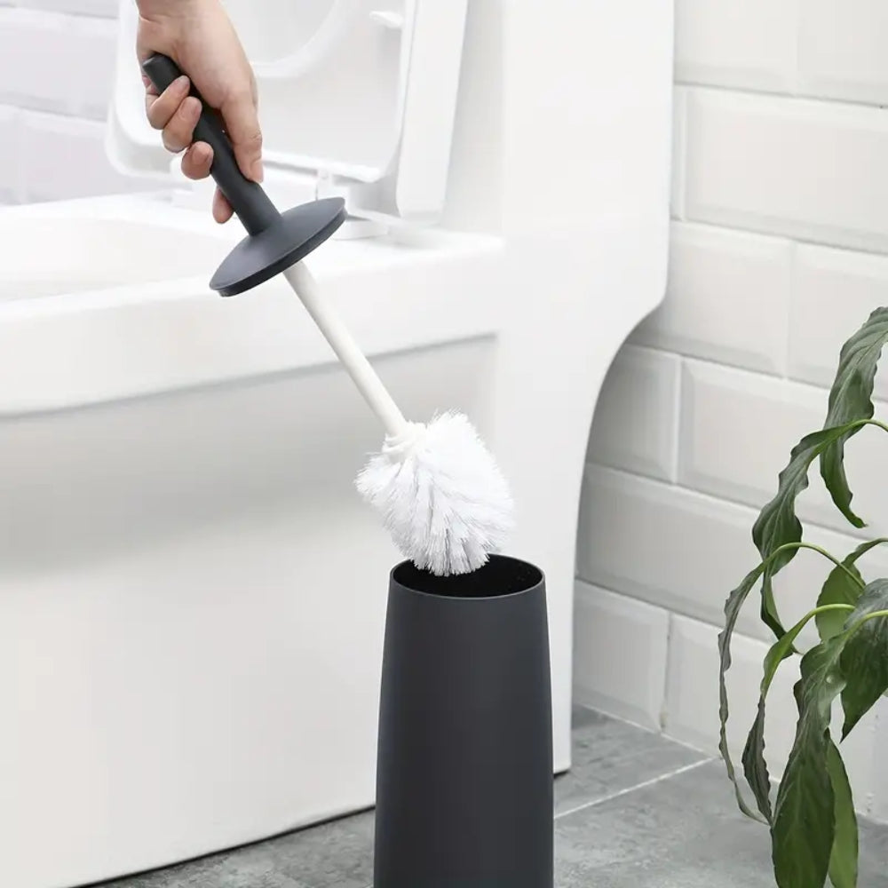 Plastic Toilet Brush And Holder Bathroom Removable Handle Sturdy Durable