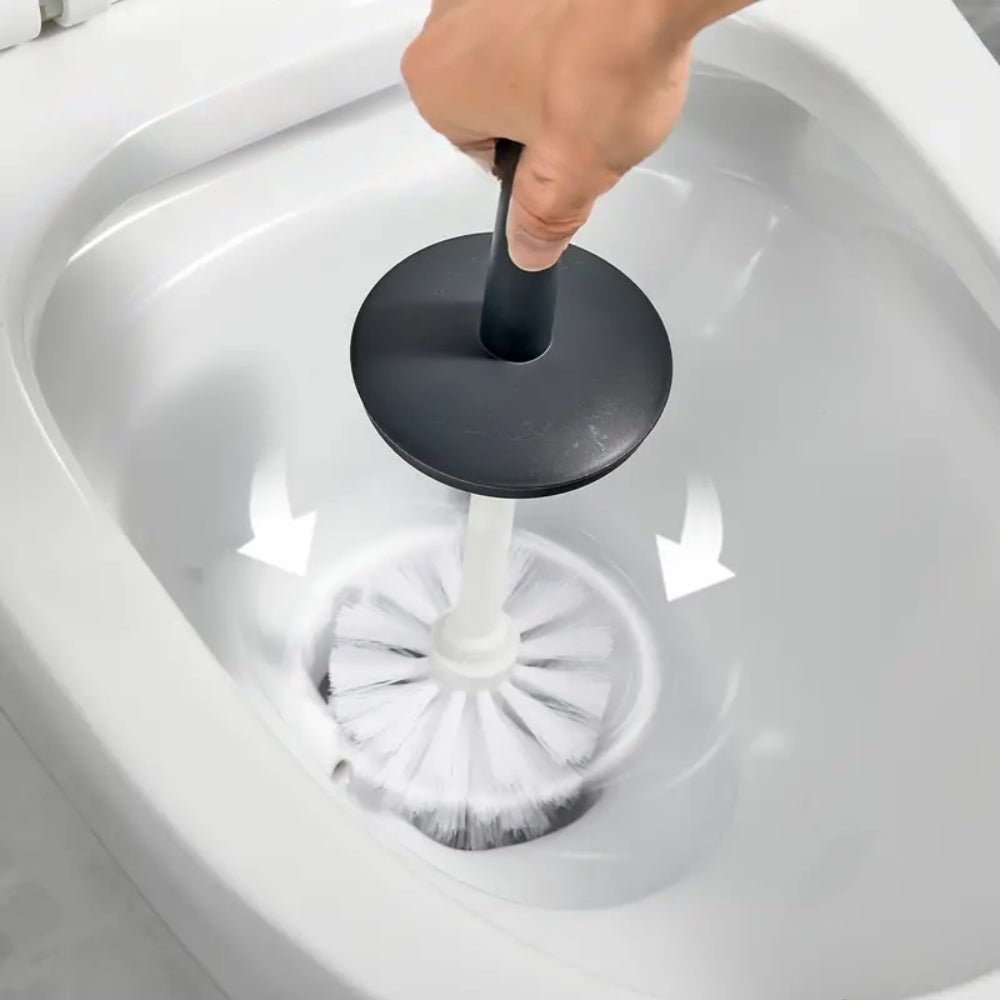 Plastic Toilet Brush And Holder Bathroom Removable Handle Sturdy Durable