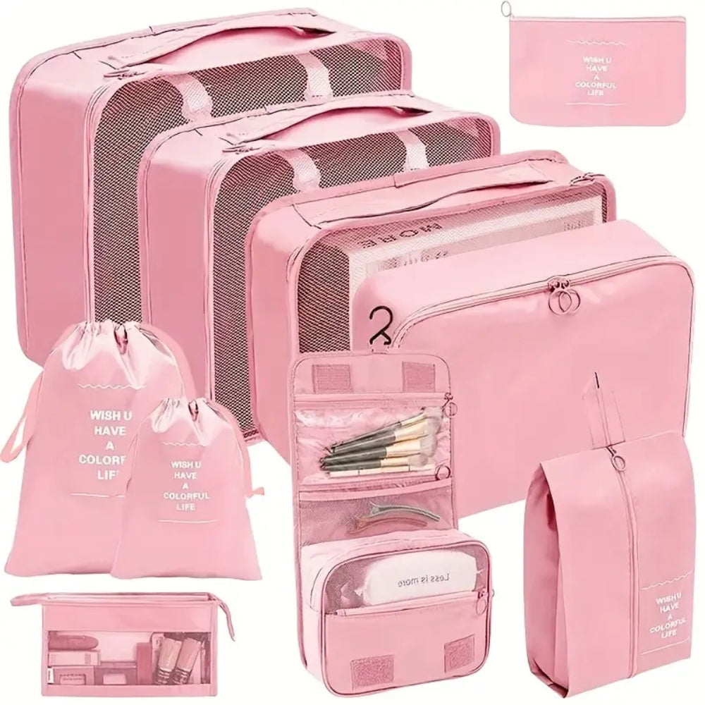 10 Piece Suitcase Organizer Waterproof Packing Cubes Multifunctional Travel