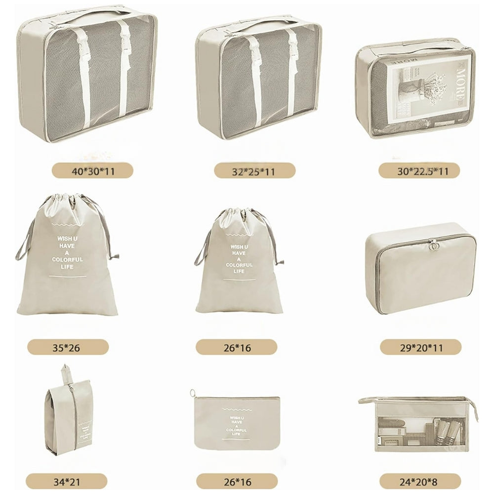 10 Piece Suitcase Organizer Waterproof Packing Cubes Multifunctional Travel