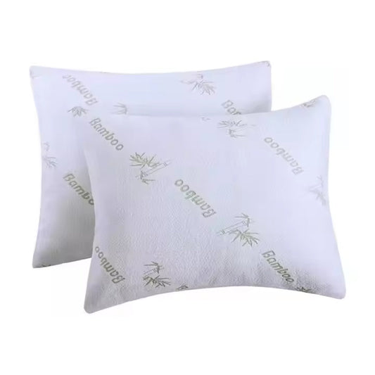2Pcs Waterproof Bamboo Pillow Protector Case Breathable Slip Zipper Open