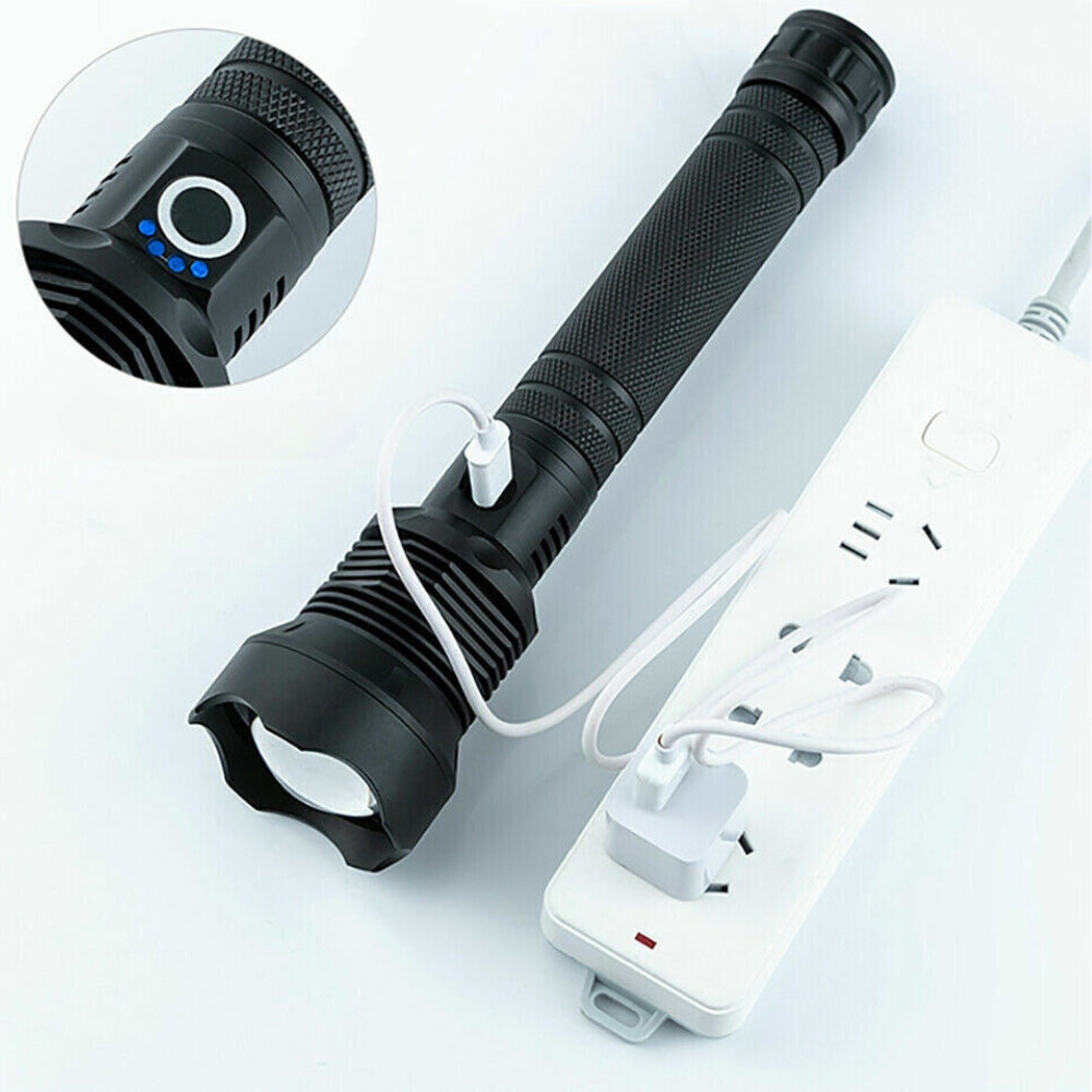 Ultra Bright Led Tactical Flashlight 3 Modes Zoom Torch Usb Charging