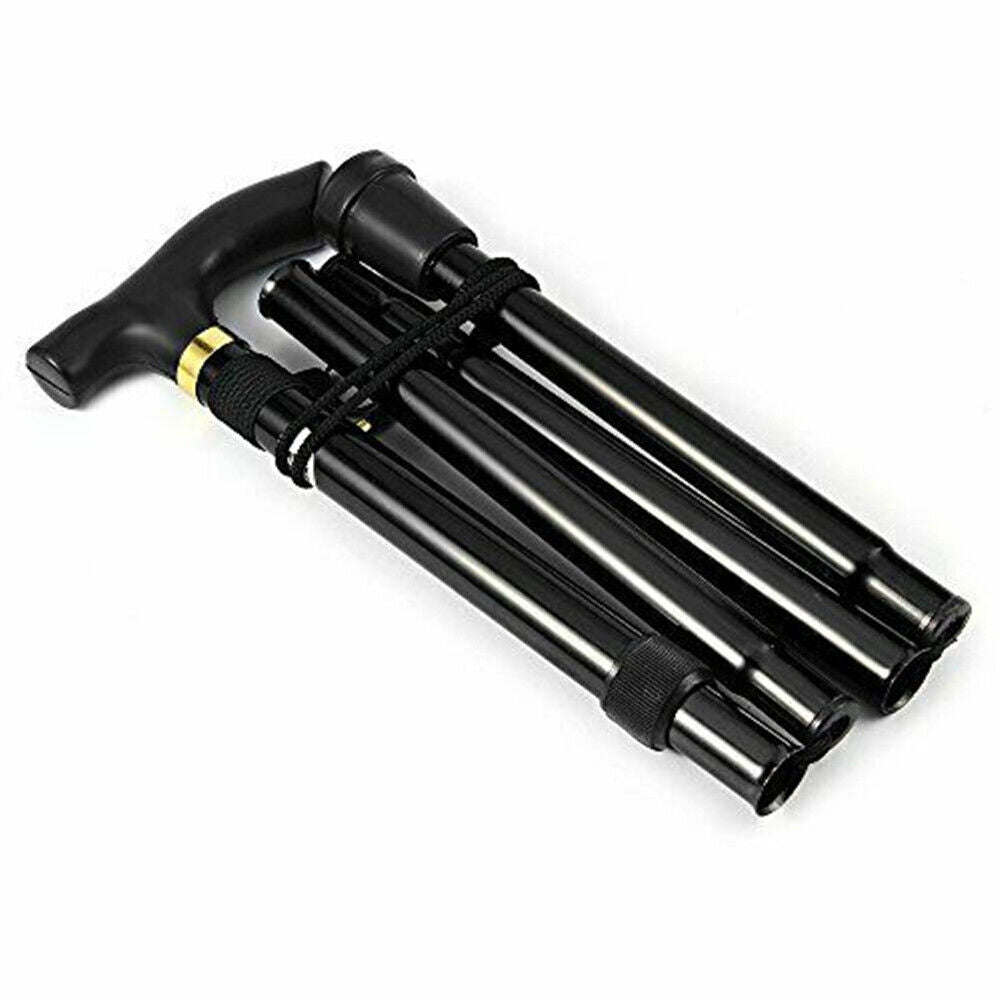Walking Stick Travel Retractable Hiking Folding Cane Metal Pole