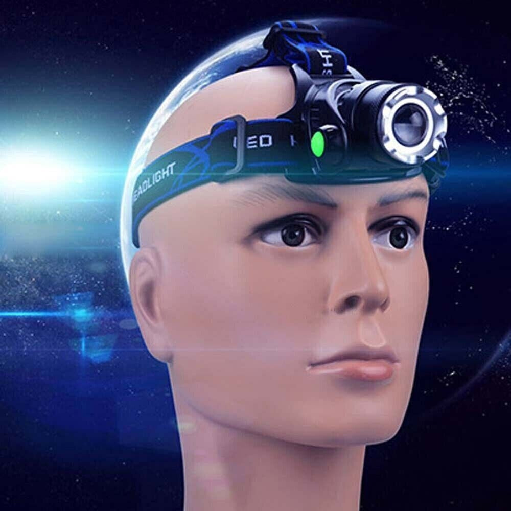 1 Sets of Led Head Torch Headlight Camping Headlamp Rechargeable Waterproof Fishing Light